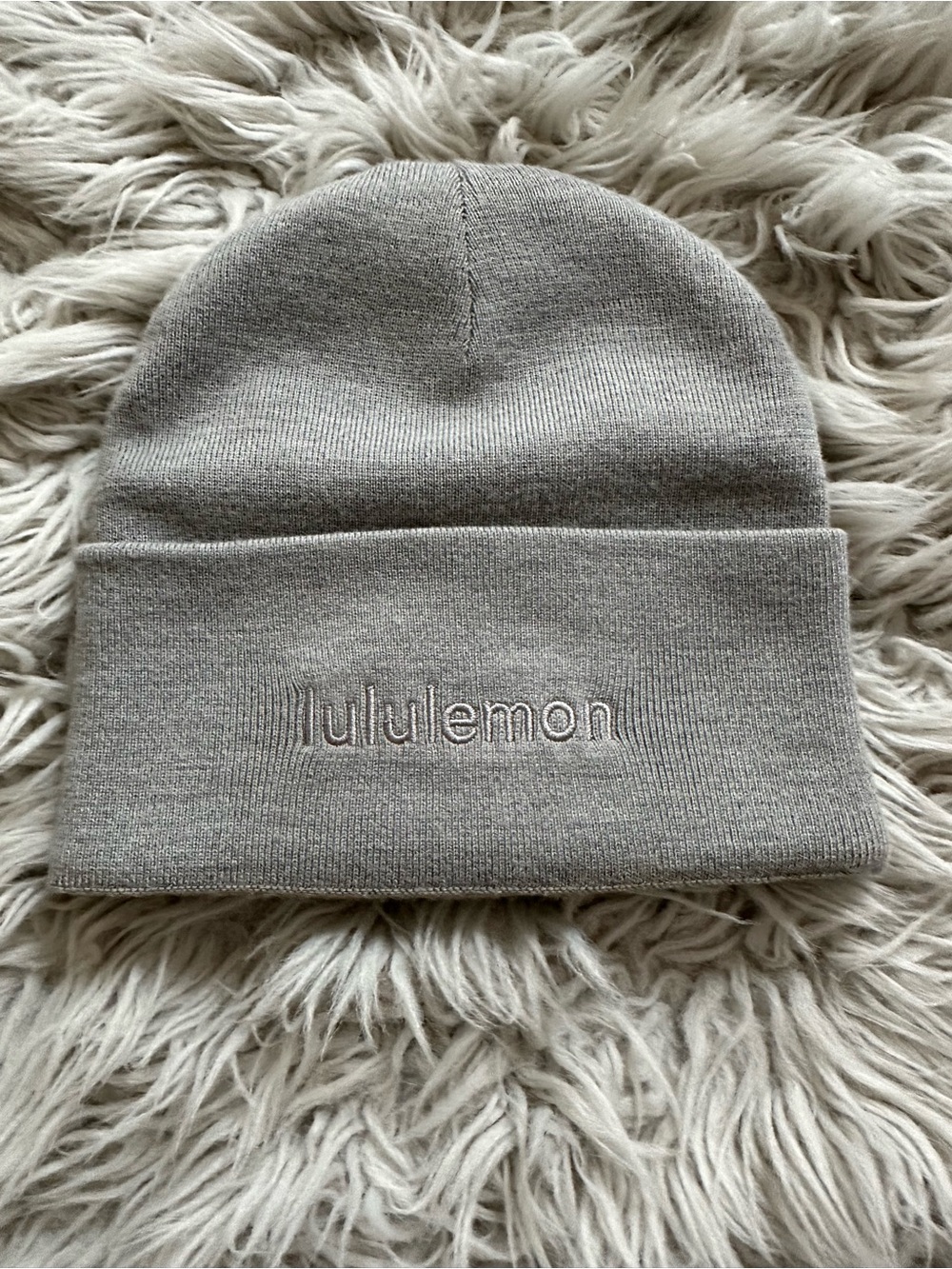 Lululemon Wordmark Cuffed Beanie - Light Gray